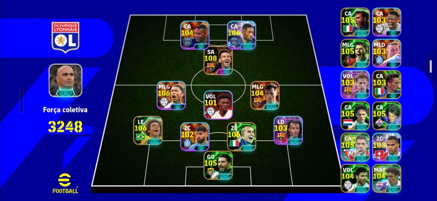 CONTA eFootball 3248 FORÇA - FULL 101 A 108 SOMENTE KONAMI ID