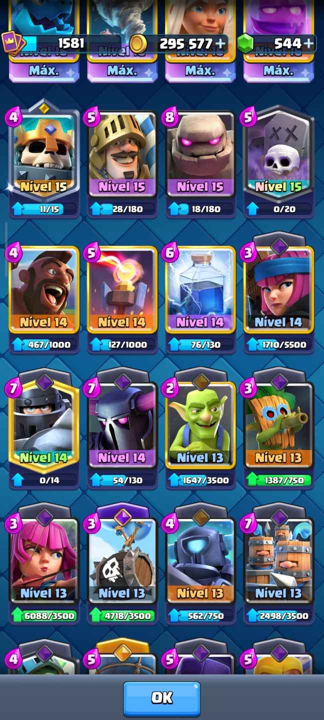 Clash Royale maior campeão 14k de troféus emotes raros
