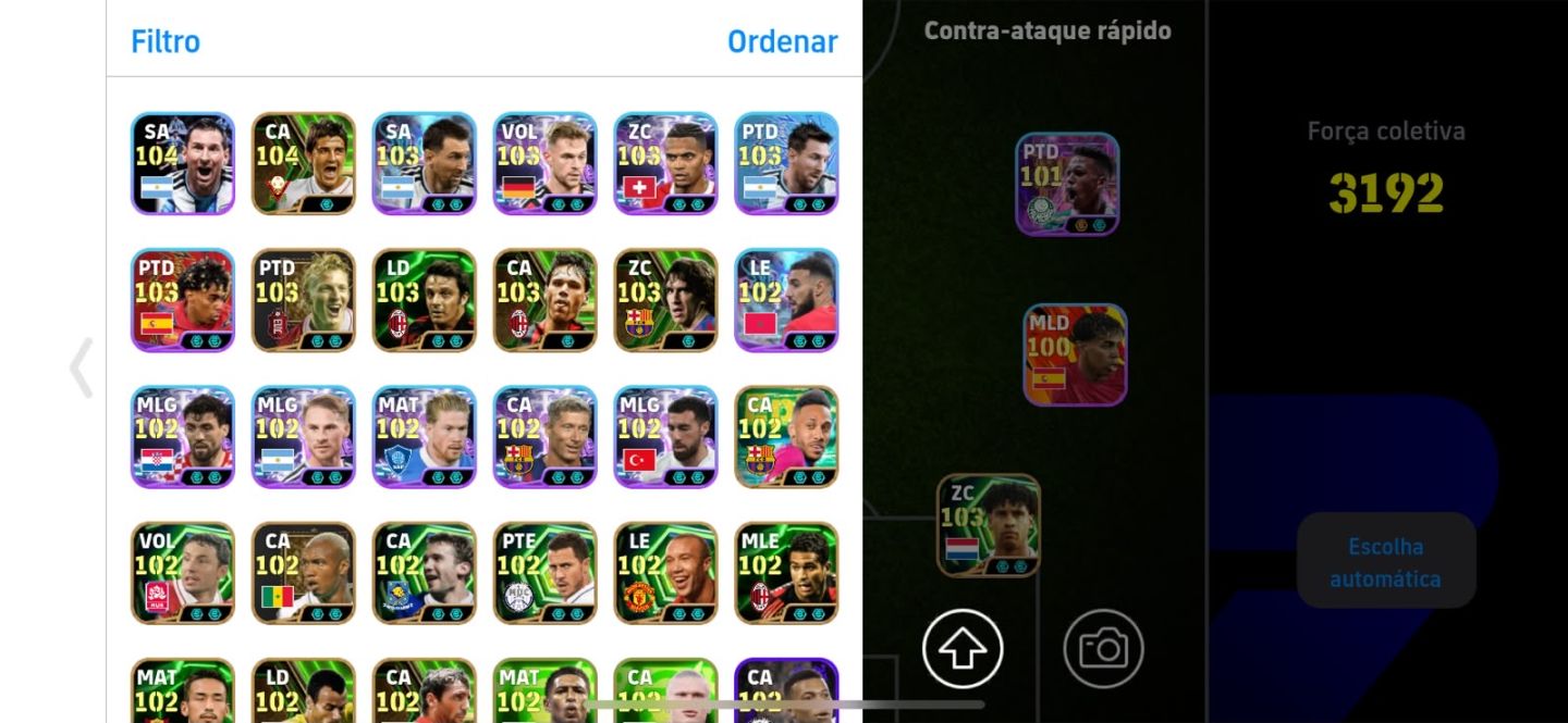 CONTA EFOOTBALL COM NEYMAR TRIO MSN 107, SUAREZ DO TRIO E E CIA