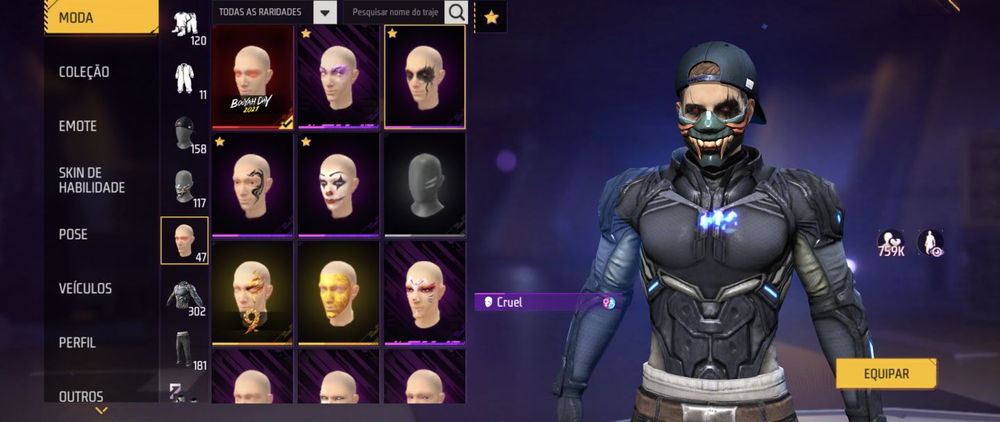CONTA PRIME 5 GEMADINHA EVOLUTIVAS, ENTRADA BASTANTE SKINS FEMININA + 300 PEITAS
