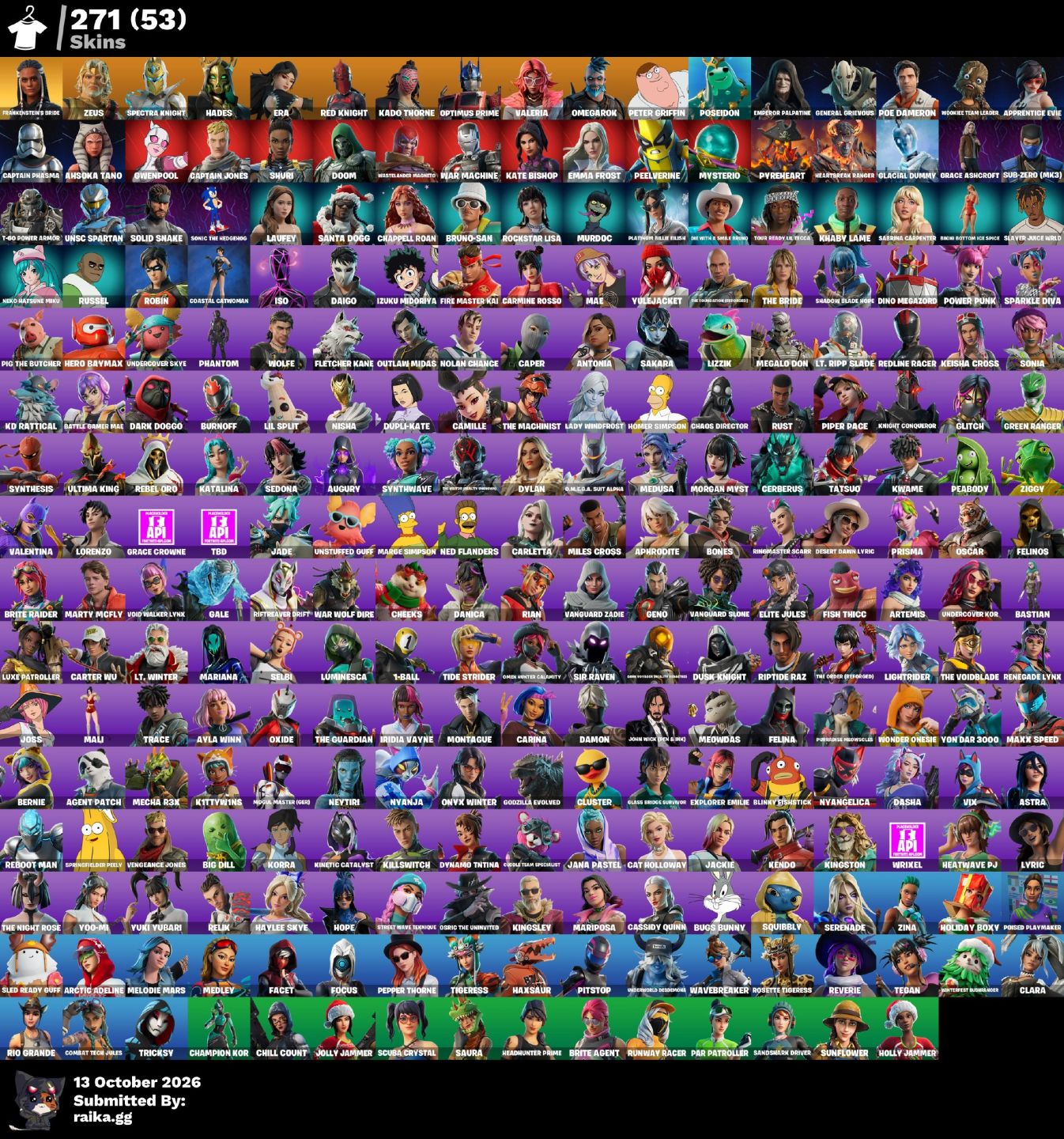 Conta de fortnite com skins e picaretas tryhard