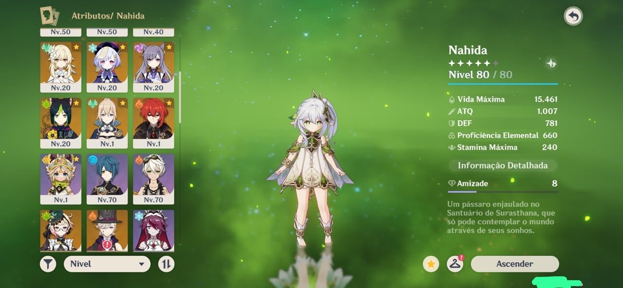 Conta de Genshin com 16 personagens 5 estrelas