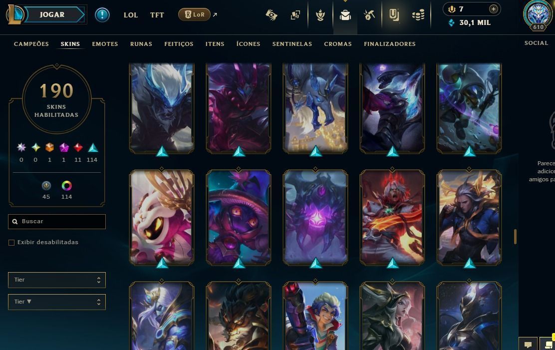 CONTA LEAGUE OF LEGENDS - 190 SKINS | NIVEL 610 | FULL ACESSO