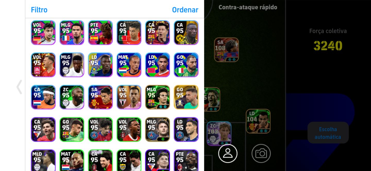 Conta efootball novo Harry Kane, CR7 big time, Yamal big time e Messi big time