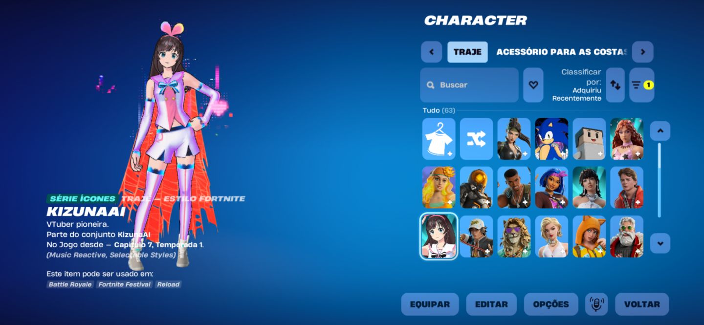 CONTA FORTNITE COM BASTANTE ITENS EXCLUSIVOS