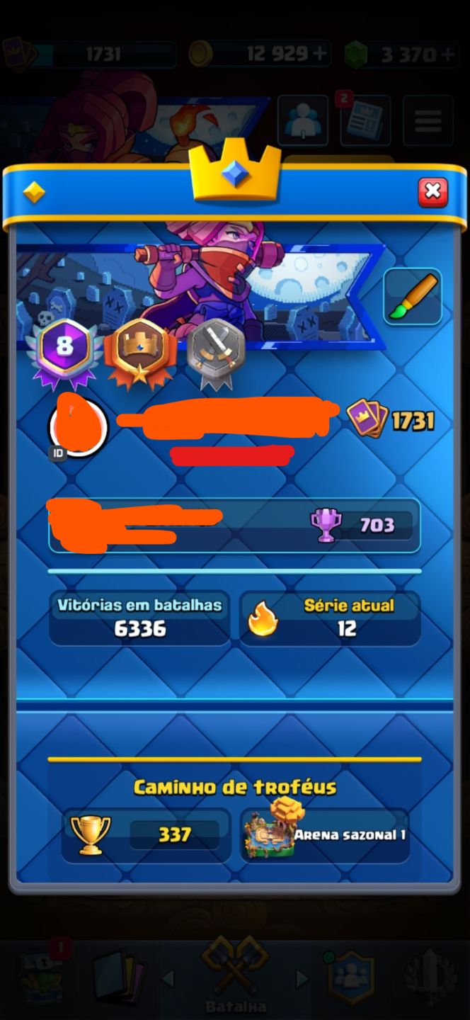 Conta Clash Royale mais de 14.000 mil trofeus, mais de 8 anos de uso