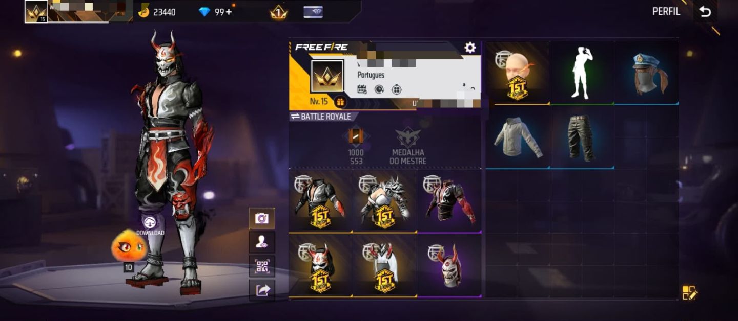 [FREE FIRE] CONTA LVL 15 | 3 CONJUNTOS TEMÁTICOS | 99+ DIAMANTES
