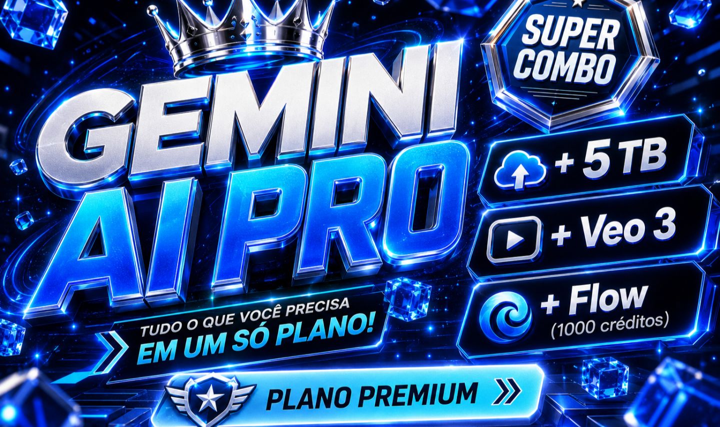 Gemini AI Pro + 5 TB + Veo3 + Flow (1000 créditos)