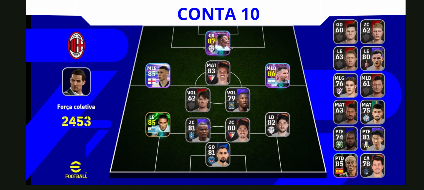 Contas Efootball Iniciais com Épicos/big Times Garantidos! Vol. 14