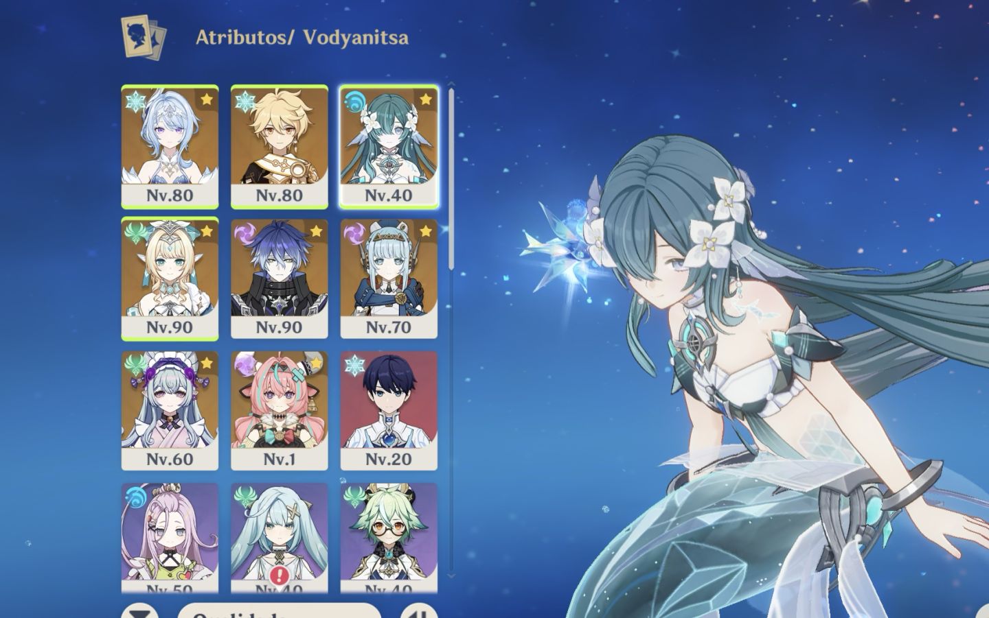 Vesna + Bis + time premium, vesna c0r2, Flins c0r1, Ineffa c1, Vodyanitsa, odett