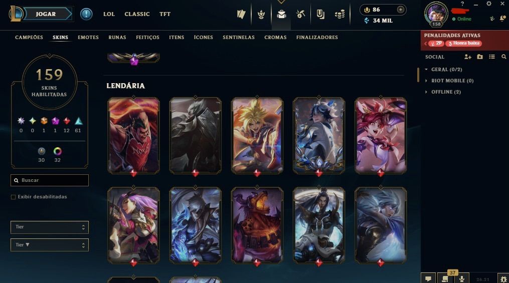 Conta main master yi | diamante 4 com 80% de WR !