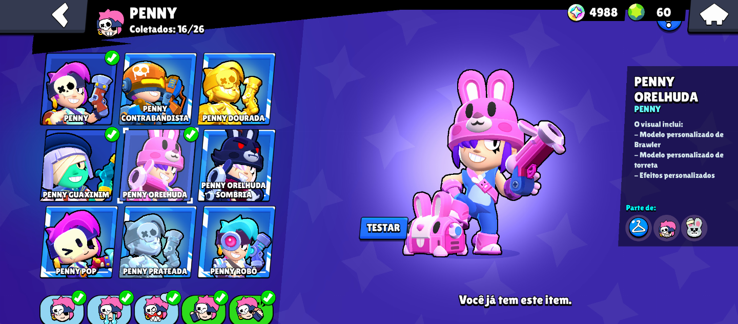 CONTA BRAWL STARS GEMADA COM VÁRIAS SKINS VALIOSAS