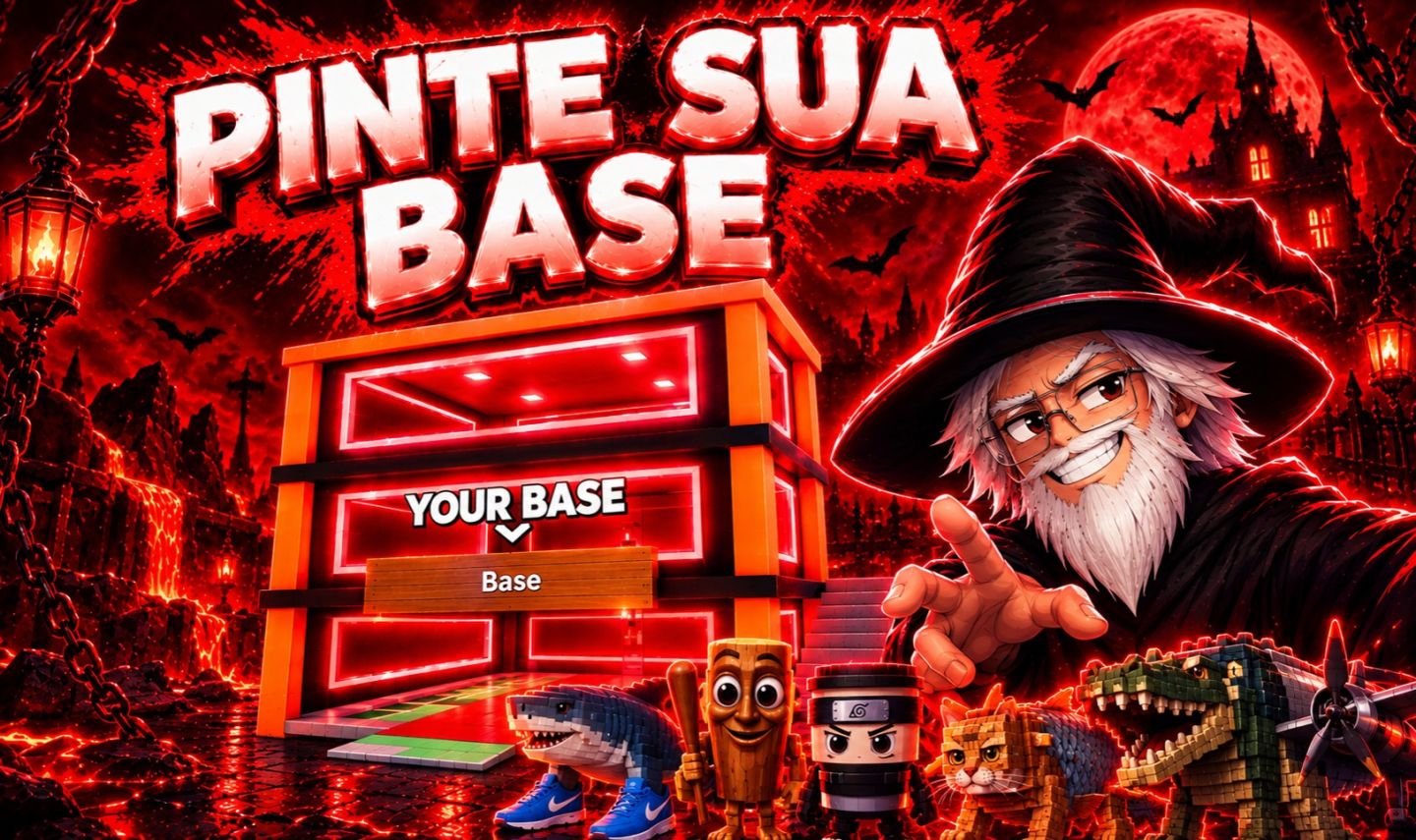 PINTE SUA BASE LAVA , YIN-YANG, GALÁXIA, CANDY, NO STEAL A BRAINROT