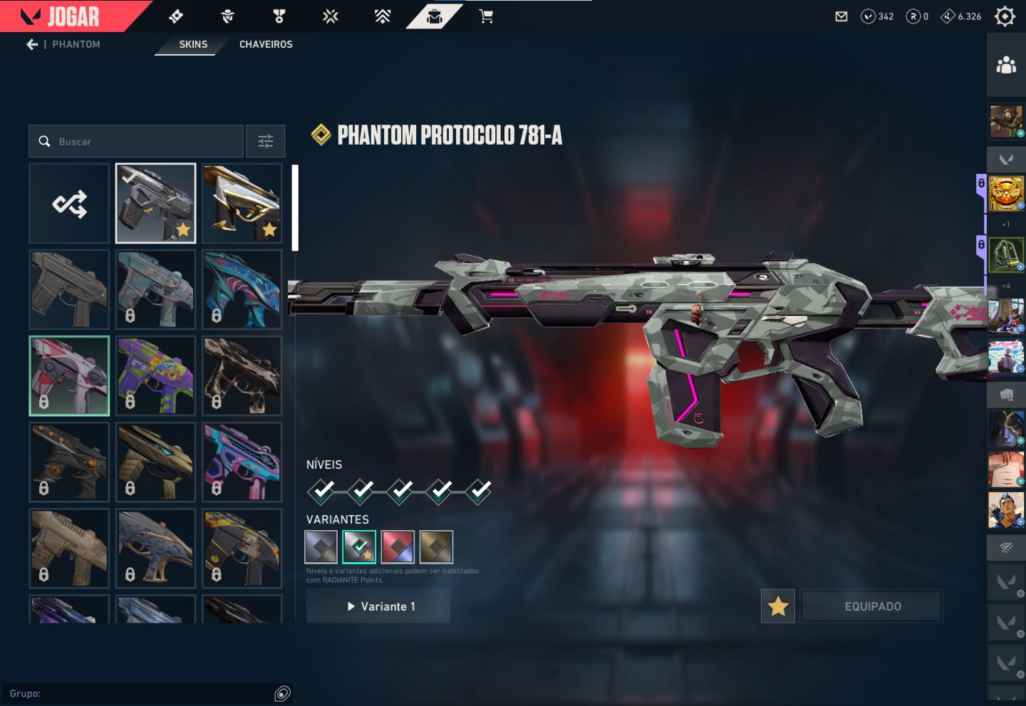 Conta Valorant com Phantom Champions 2026,Vandall zerofang e Phantom protocolo