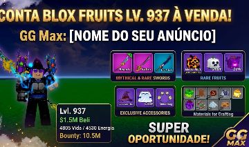 CONTA BLOX FRUITS - LEVEL 937+ (SEA 2) | EXCELENTE PARA FARM