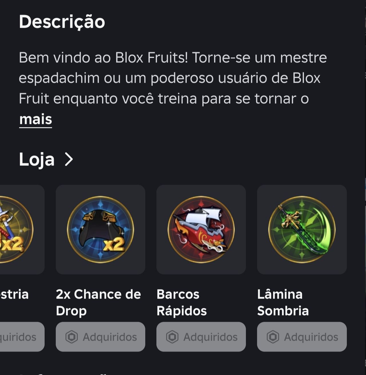 Olá, estou vendendo uma conta do roblox