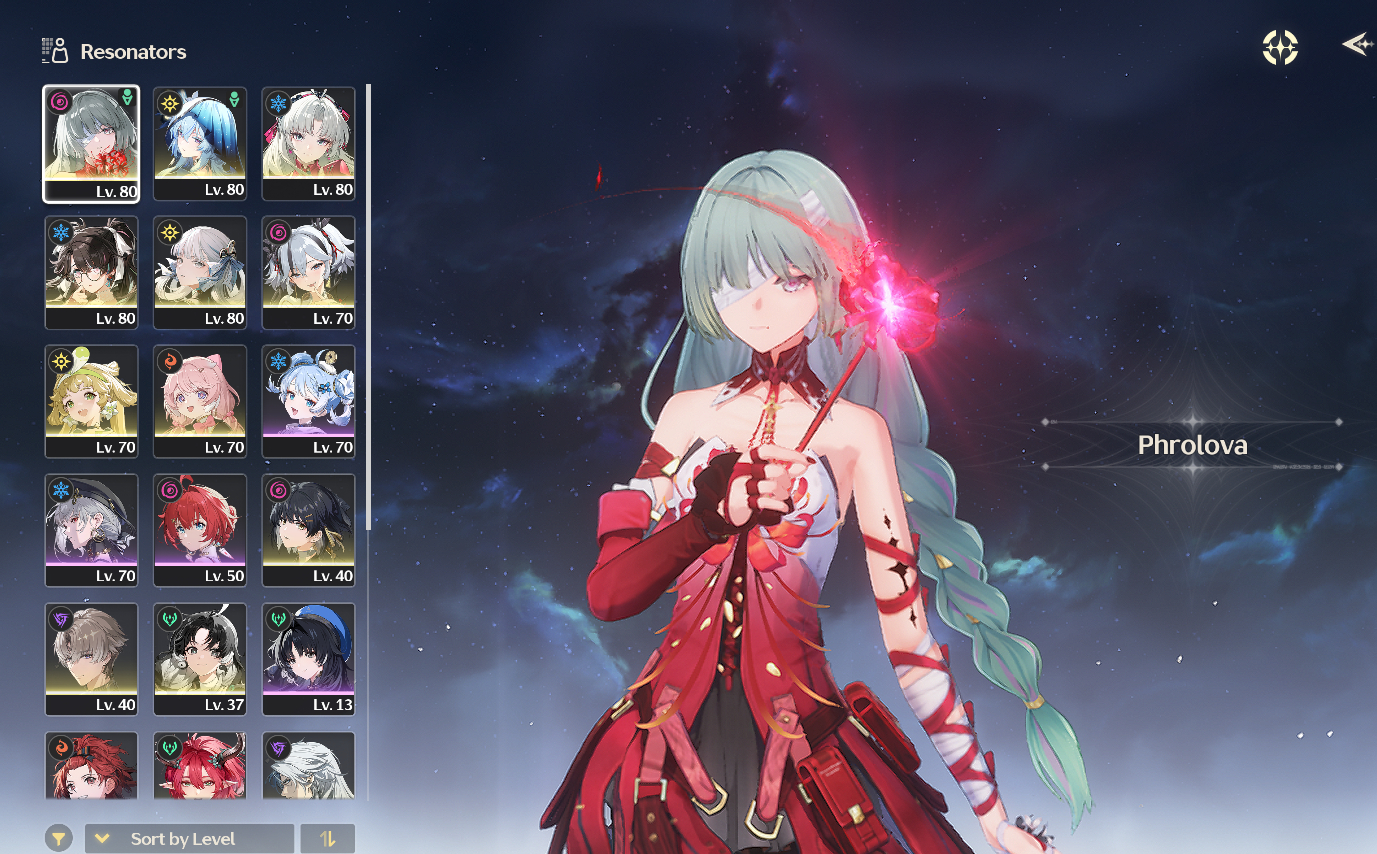 CONTA WUTHERING WAVES COM LYNAE + PERSONAGENS T5