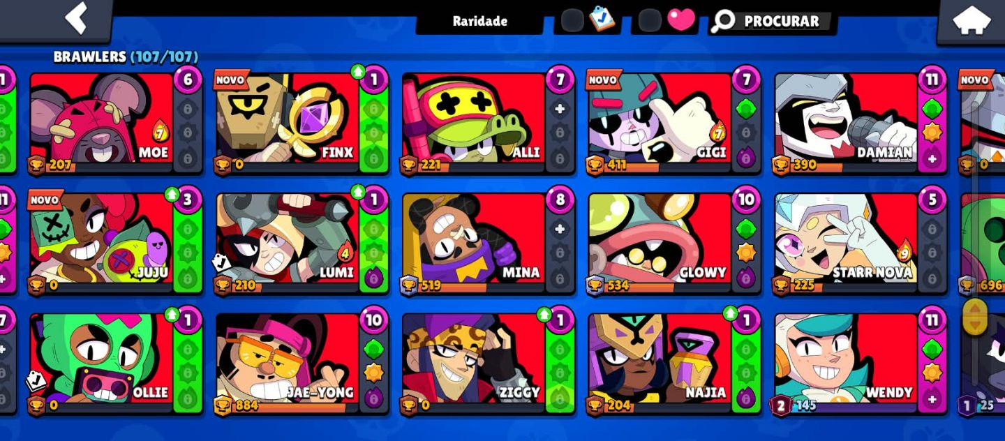 BRAWL STARS FULL 107/107 BRAWLERS + 52K TROFÉUS