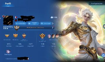 Minha conta principal do honor of kings skins lendária top serv com personagens