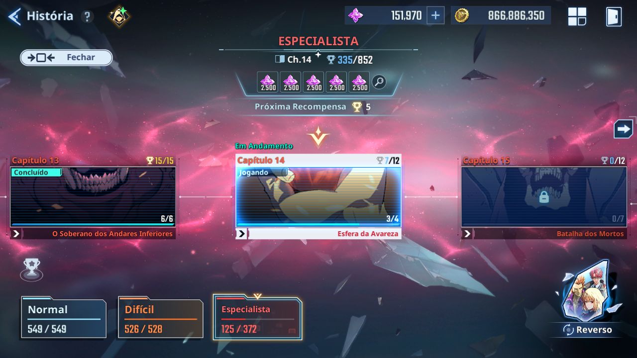 Conta Solo Leveling Arise: +150k Núcleos Magicos, +870M Gold