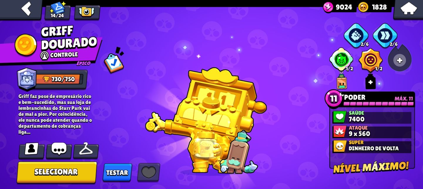 Conta de Brawl Stars gemada no precinho, 70k troféus