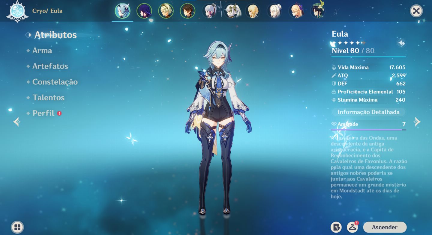 Conta Genshin AR 56 Quase Todos OS Arcontes