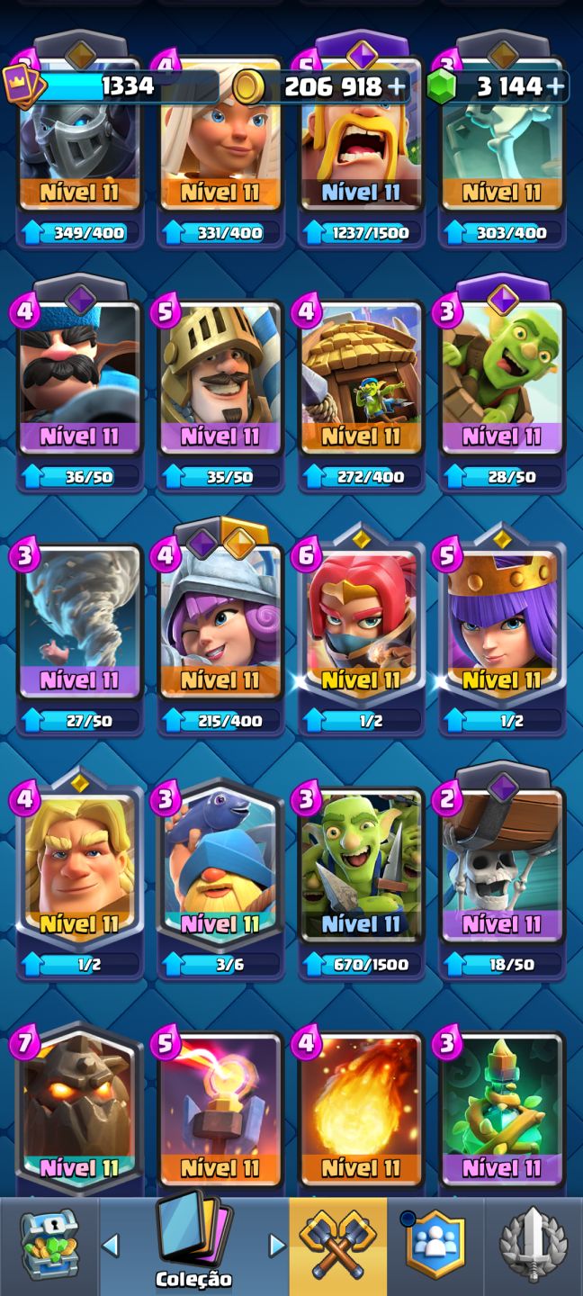 Conta Clash Royale 6 anos / 8 evoluções / 4 heróis / 3 campeões / 3000 gemas