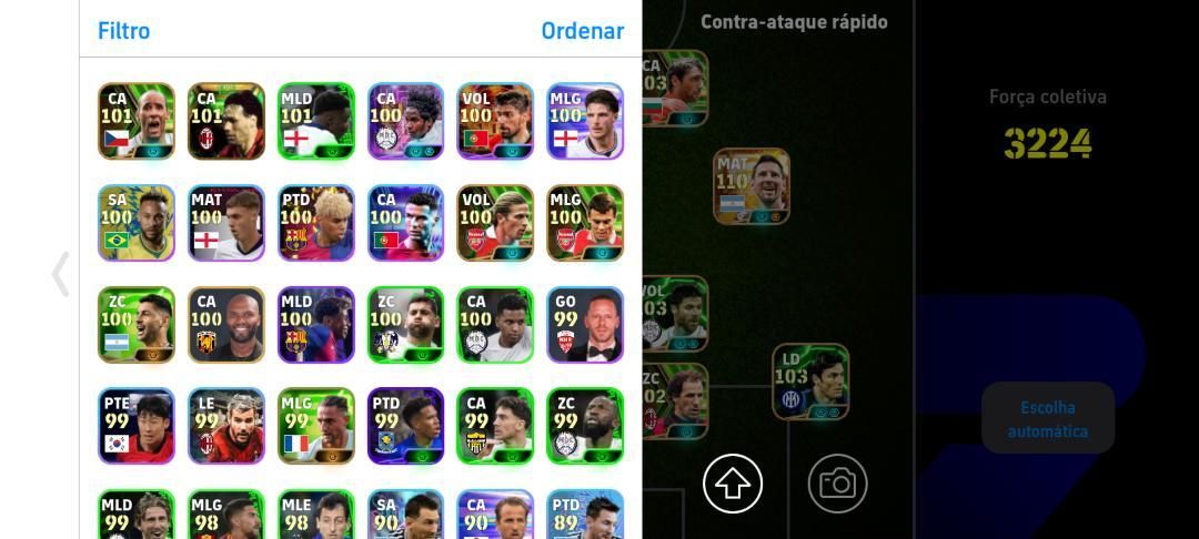 CONTA EFOOTBALL TOP! MESSI BIG TIME + HAZARD 109 + CR7 105 + BEBETO E+++!