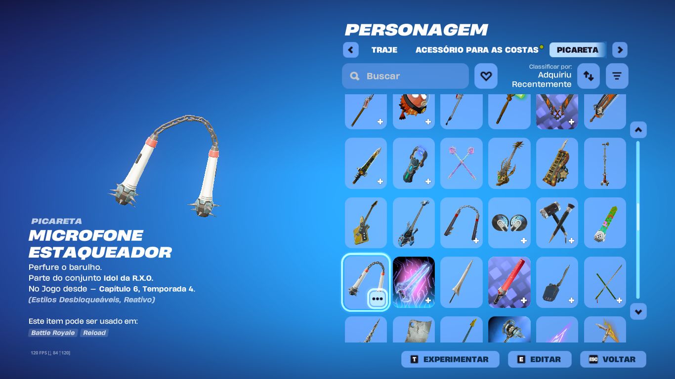 Conta de fortnite com 122 skins, 100 picaretas e atualmente com o clube ativado.