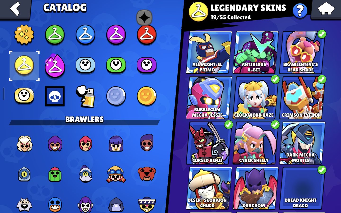 Conta Brawl stars | 89k troféus - 2019 - Skin Rei Frank vermelho + 625 skins