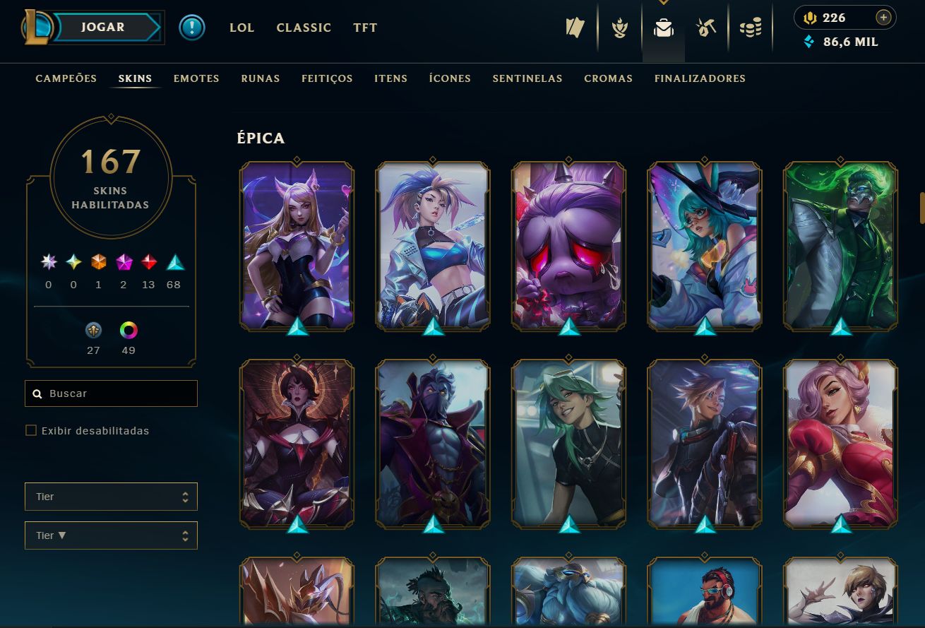 2 Conta League of Legends nivel 465-492 / Mestre - Desafiante