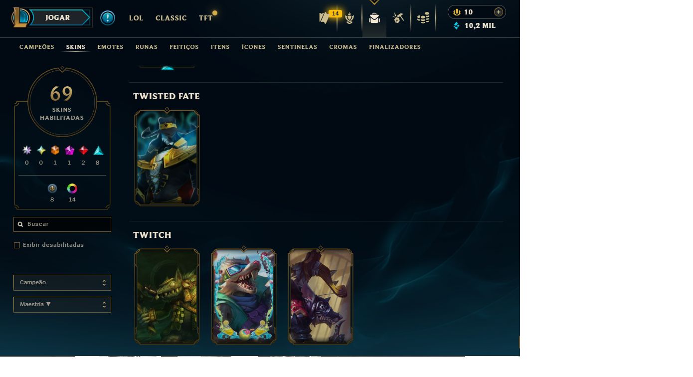 CONTA LOL MESTRE, GANHANDO 33 PDL, 83 CHAMPS, MAIORIA DAS SKINS SÃO DE JUNGLE.