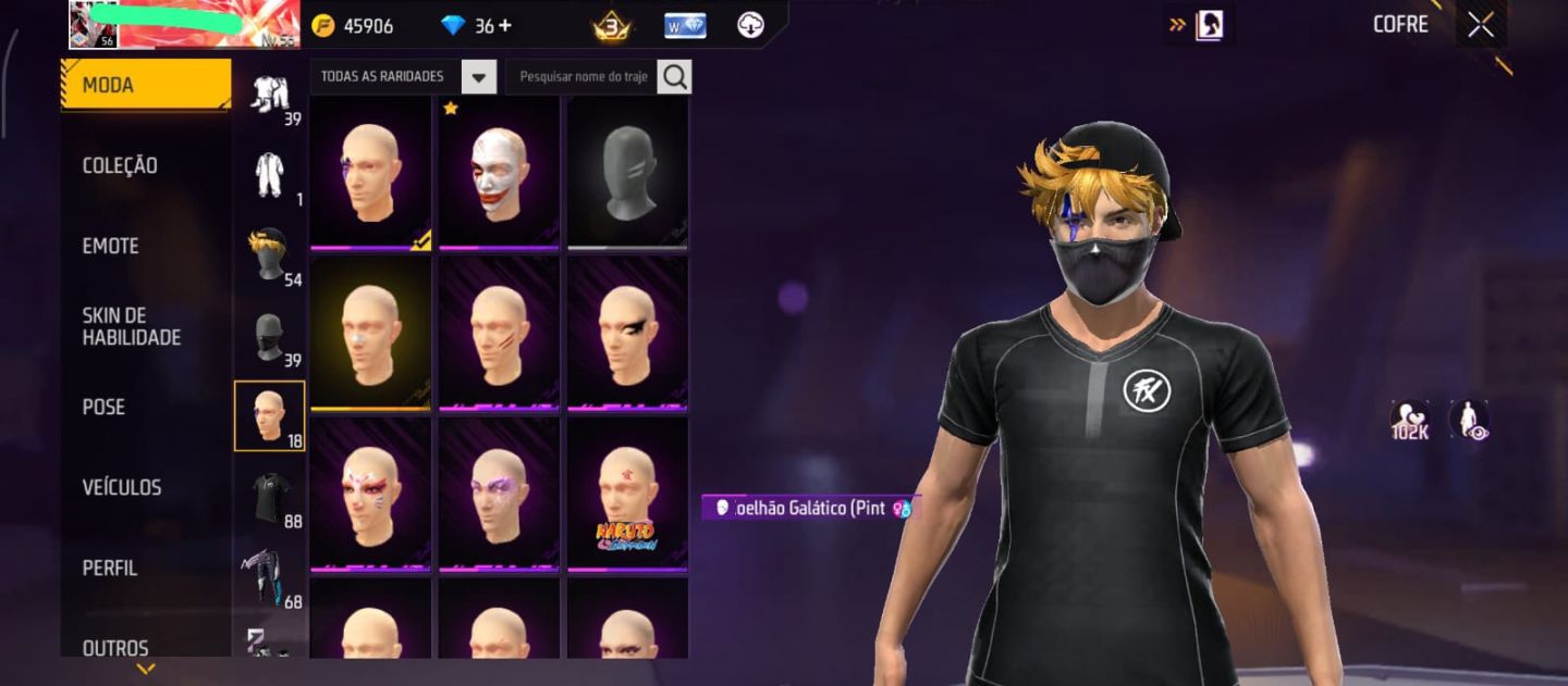 Conta Free Fire com Angelical