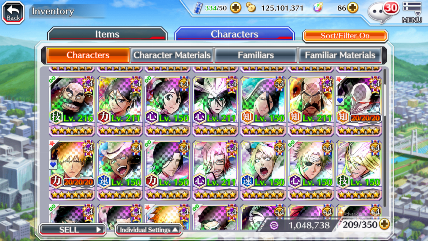 Conta de Bleach Brave Souls (BBS) Mid-Game
