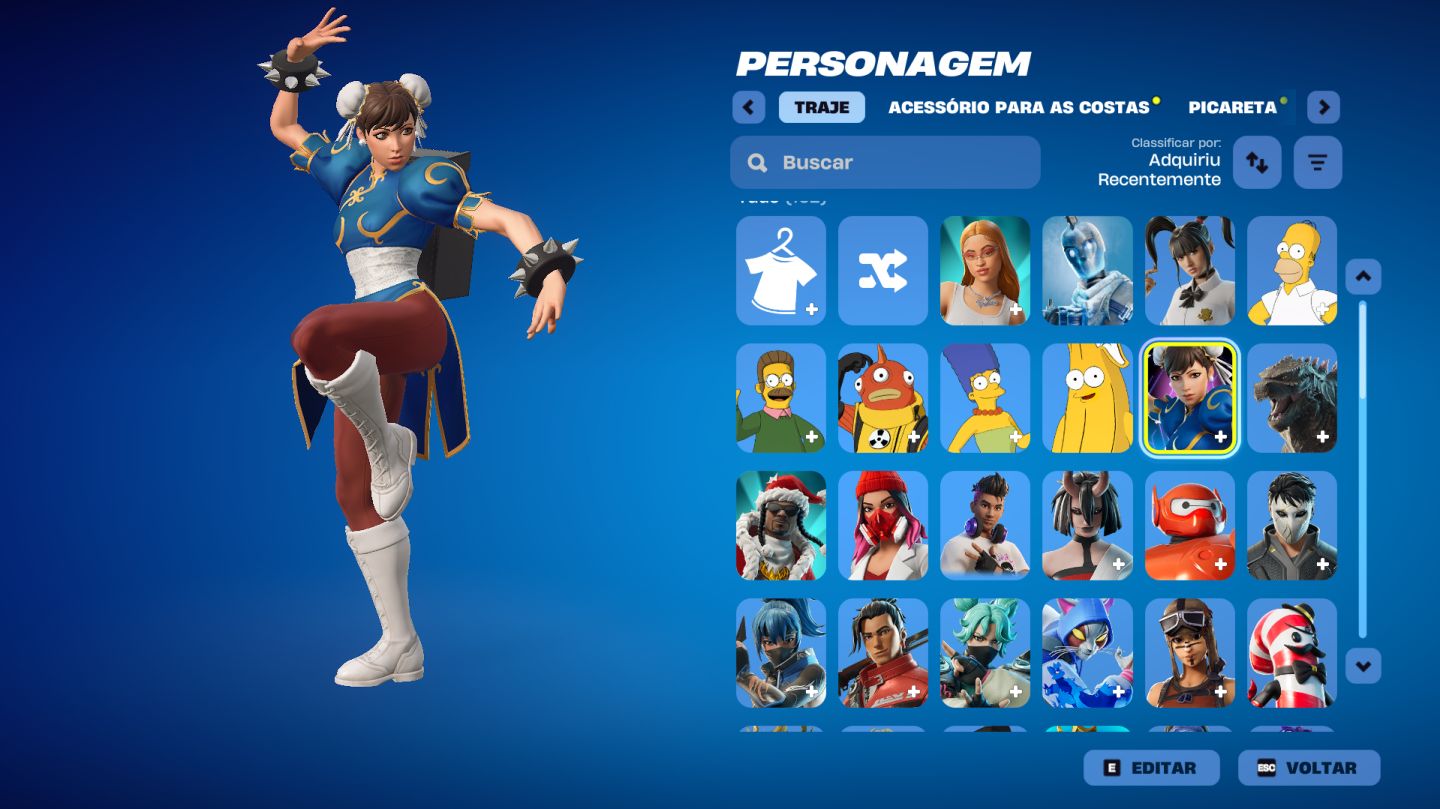 CONTA EPIC 274 JOGOS | FORTNITE | CHUN-LI + SIMPSONS + ICE SPICE + MARAT + GTA V