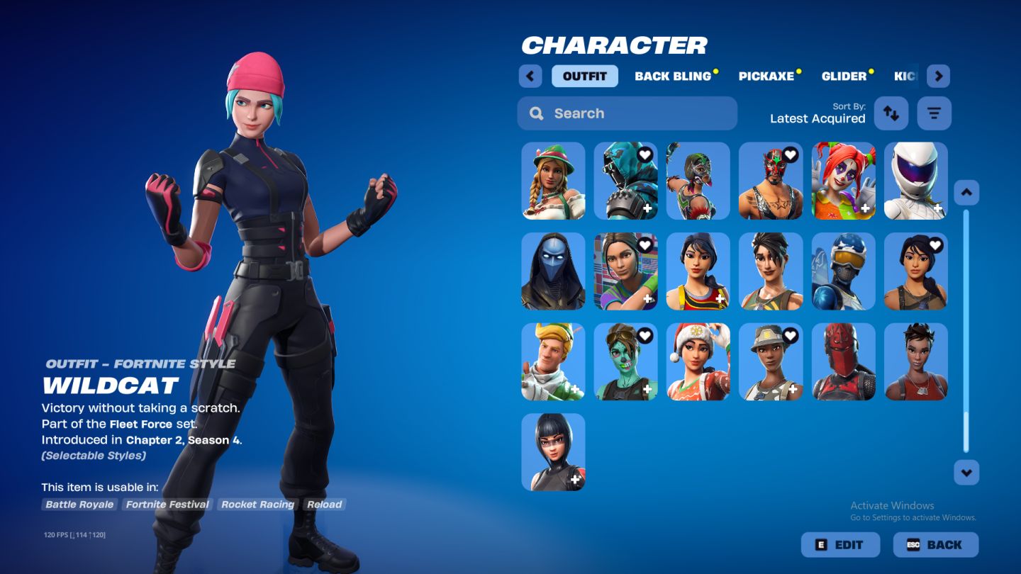 CONTA FORTNITE | WILDCAT + TRAVIS SCOTT + MINTY (MERRY MINT AXE) | 211 SKINS