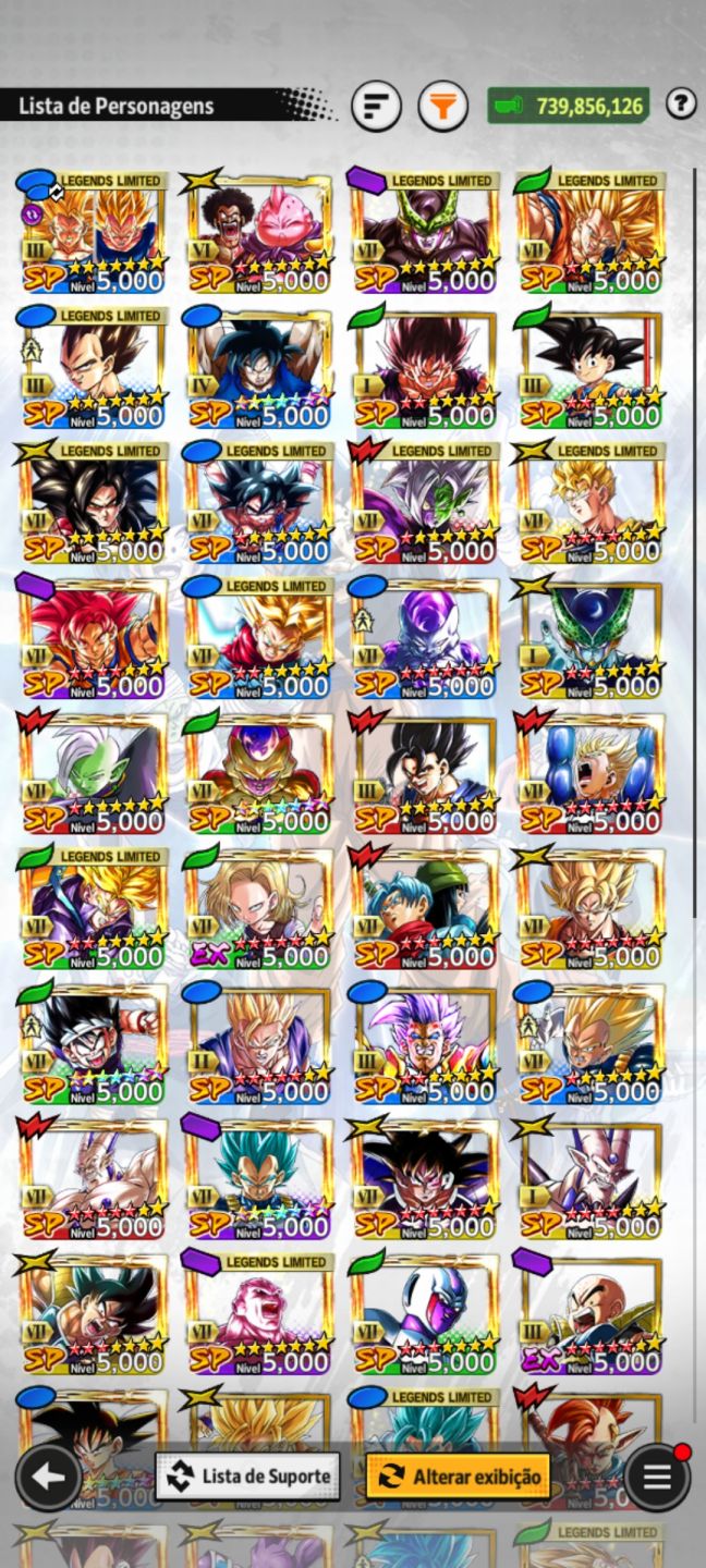 Conta de DB Legend com vários Ultras,LF,LR e equipamentos Godlys... Nível 320!!!