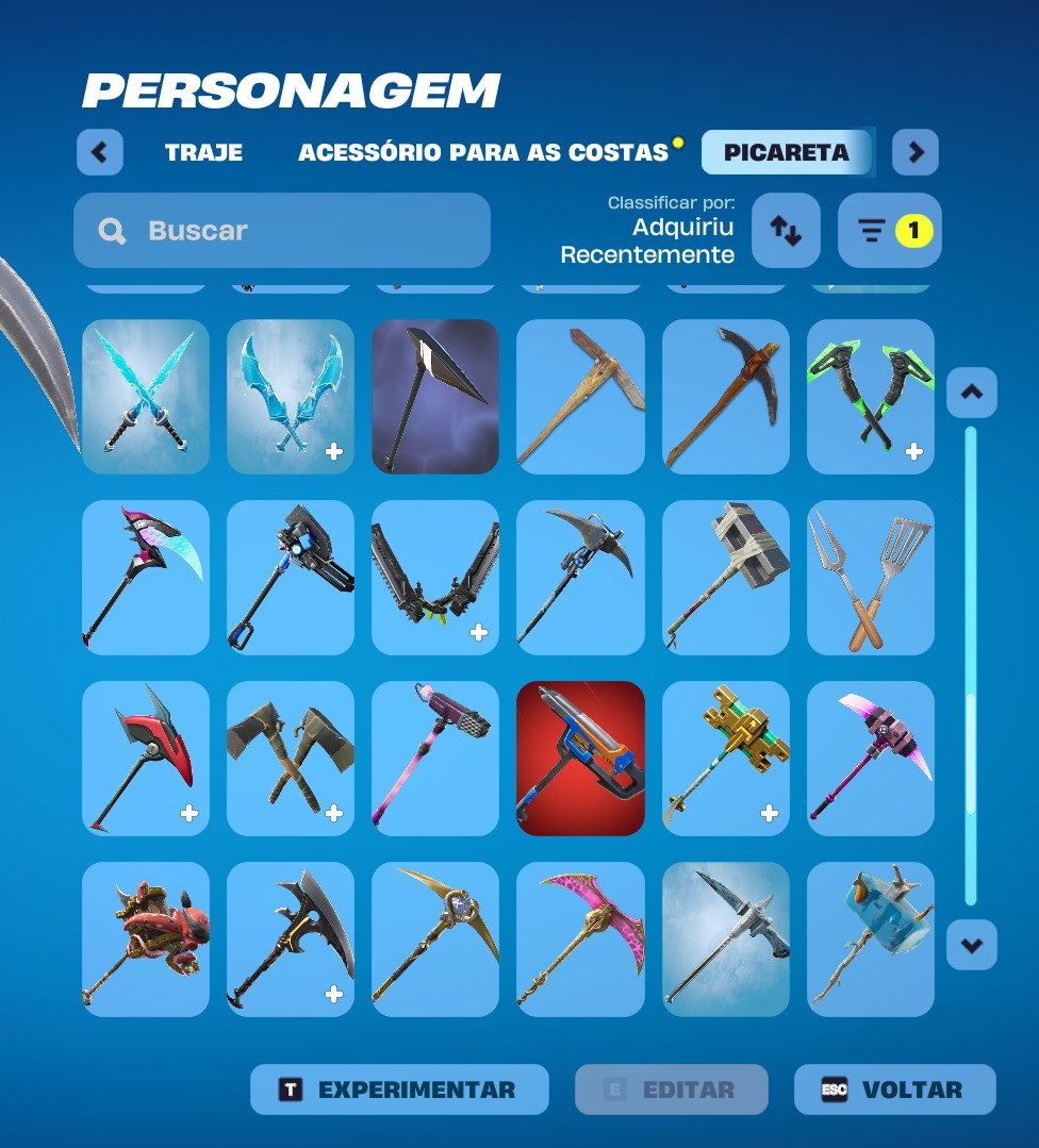 CONTA ANTIGA 175 SKINS ARIANA GRANDE, THE WEEKND, O CEIFADOR, 120 PICARETAS