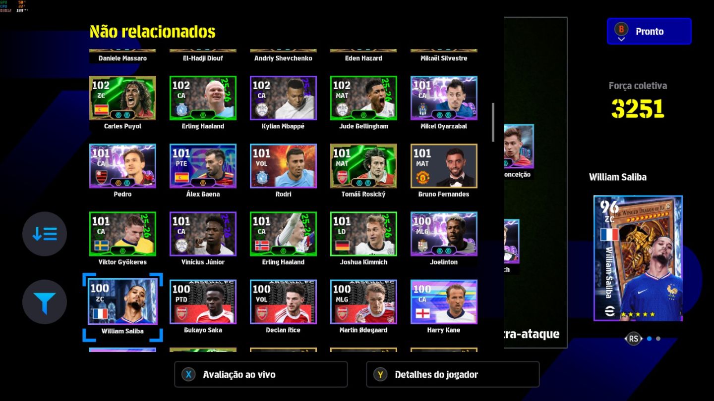 Conta PC Steam Del Piero Blitz 107, Zola Blitz 107, Maldini 109, CR7 107 e CIA