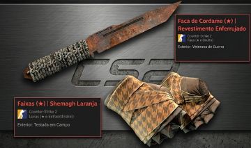 Combo Faca de Cordame e Faixas Shemagh Laranja