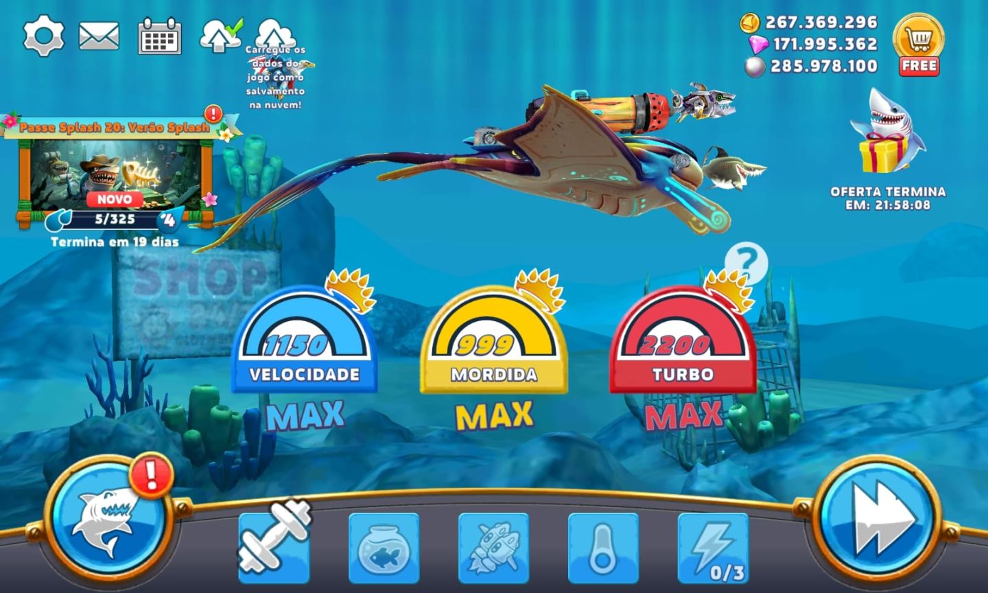 HUNGRY SHARK WORLD| 200 MILHÕES + DE MOEDAS, DIAMANTES E CONCHAS | ANDROID E IOS