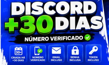 Conta discord 30+ Dias / Com número verificado, Para WL/Fivem