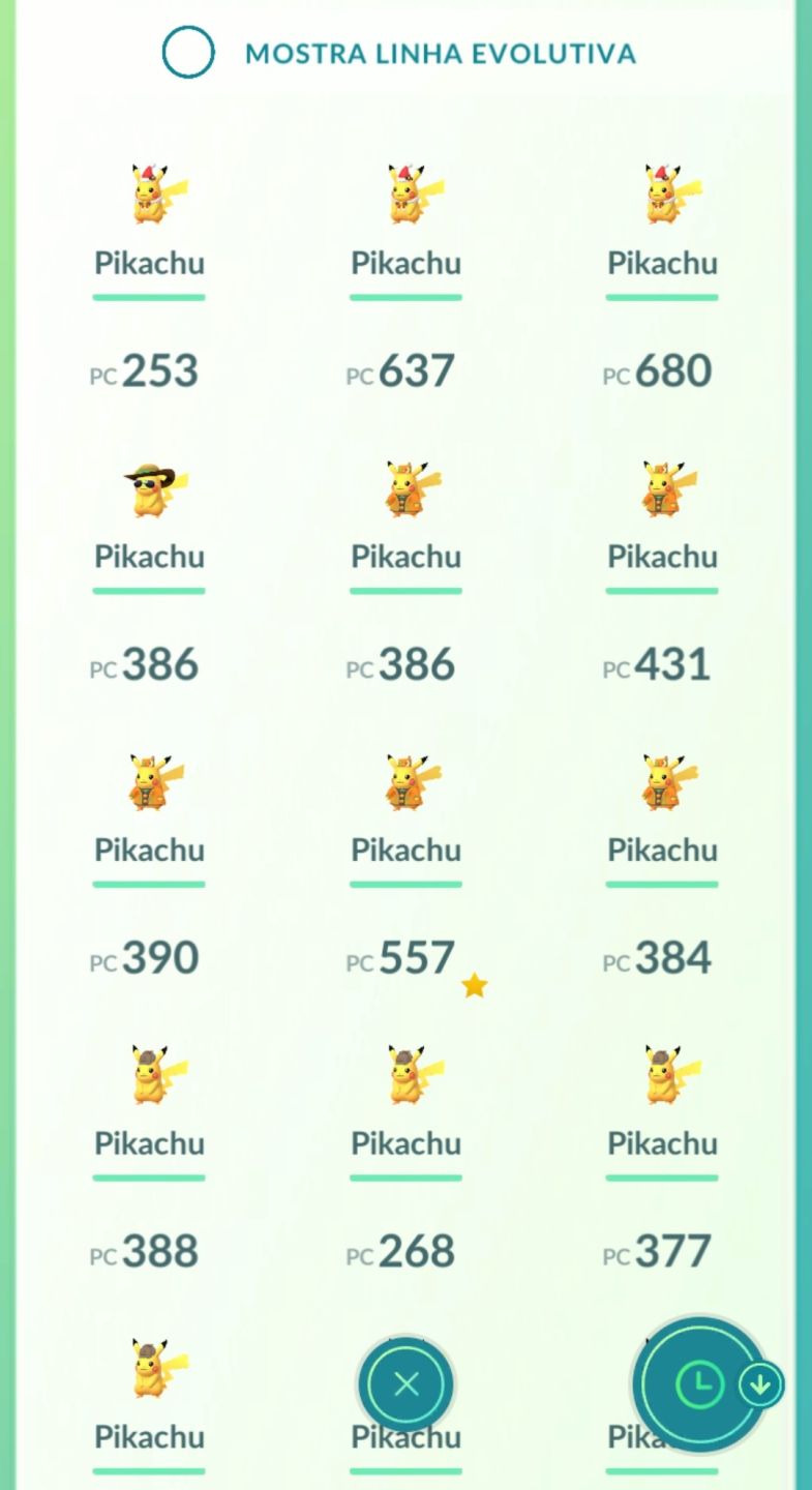 Pikachus/pichu de traje- pokemon go