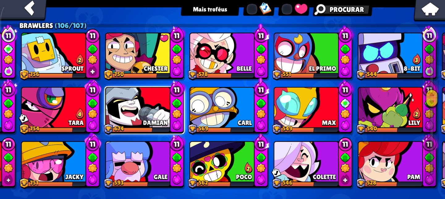 Conta de brawl stars muito rara