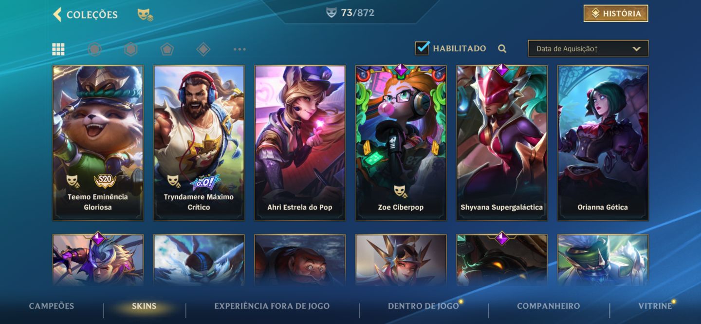 Conta main Lulu suporte e skins da lux Wild Rift