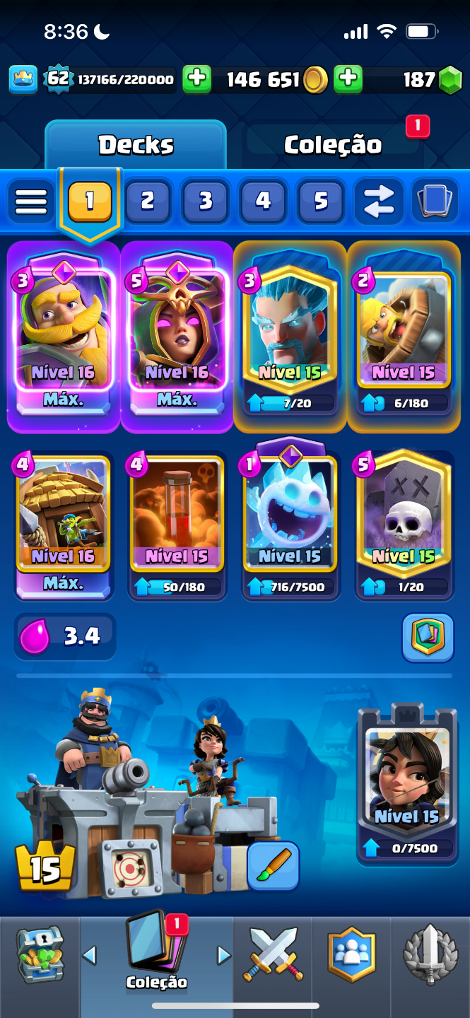 Conta CLASH ROYALE MAIOR CAMPEAO VARIOS EMOJIS RAROS E 8 ANOS DE CONTA