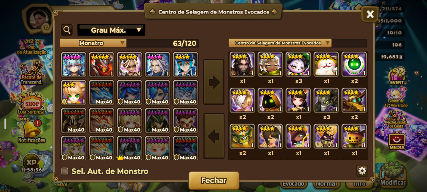 Conta Iniciante Summoners Wars 2 LD NAT Lucifer + Seimei com Leo