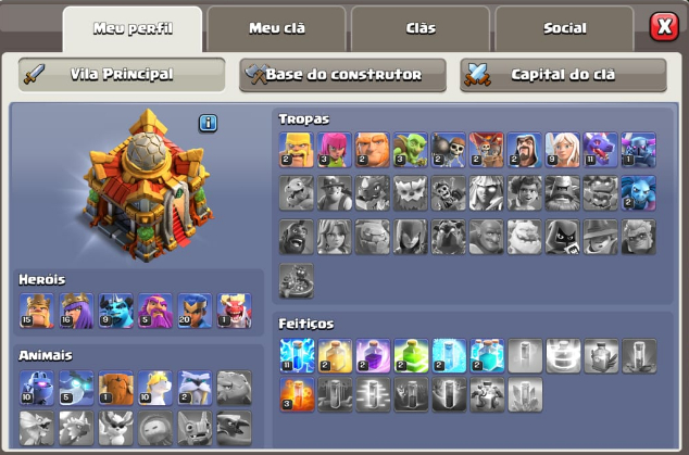 Cv16 + 5 construtores + habilidades épicas + FULL ACESSO