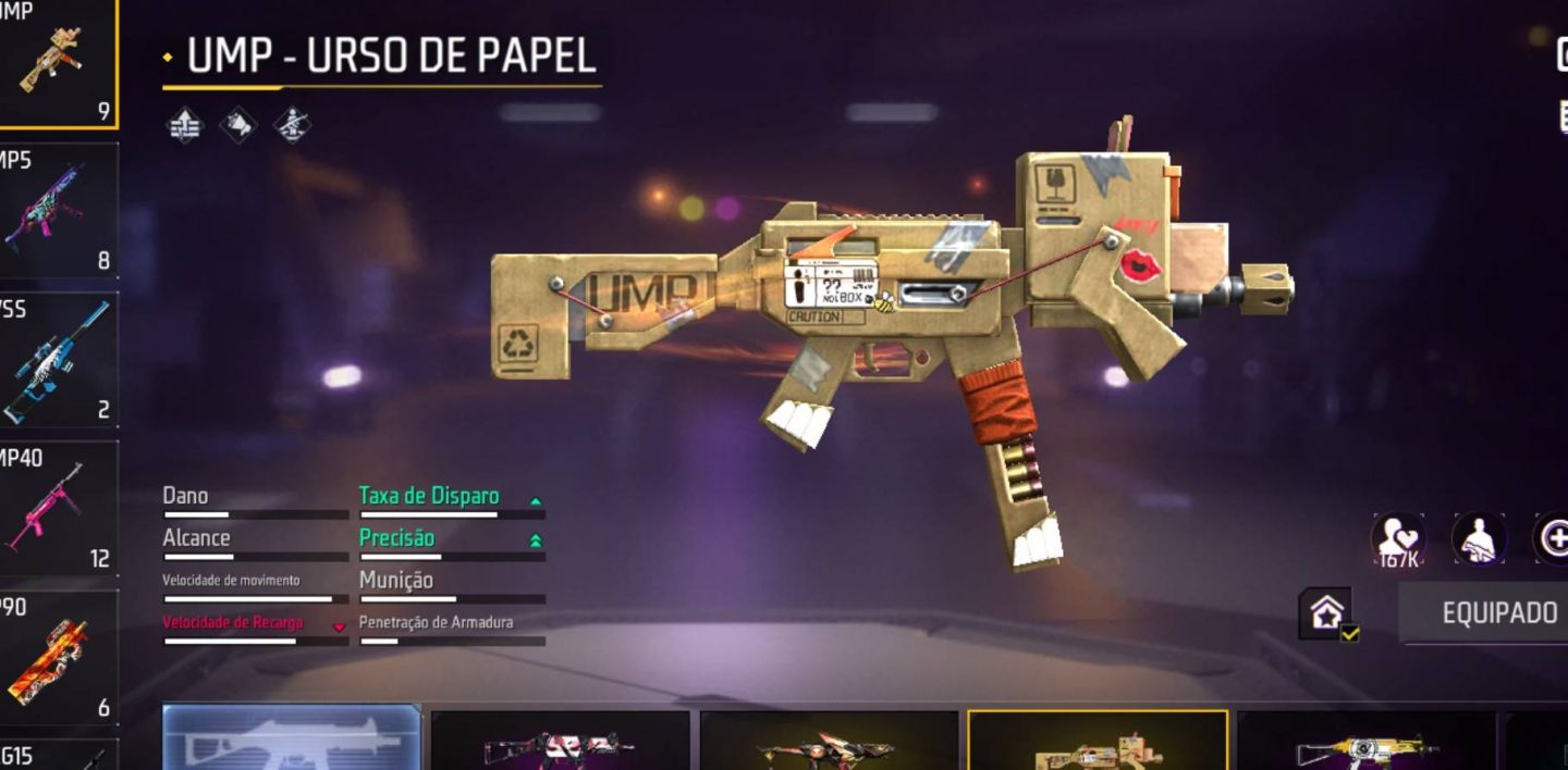 Conta free fire muito boa,com ump atributada
