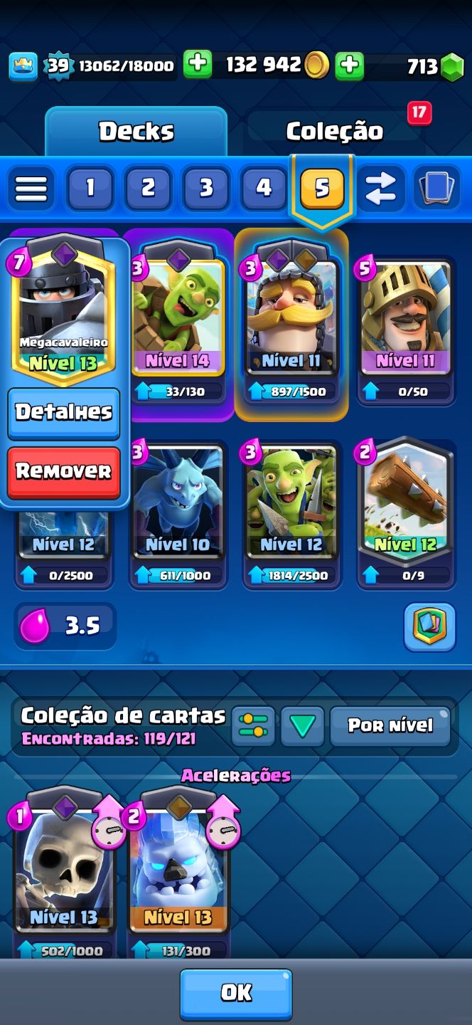 Conta Clash Royale, 4 Anos Nível 13 7100K troféu 4 evoluções
